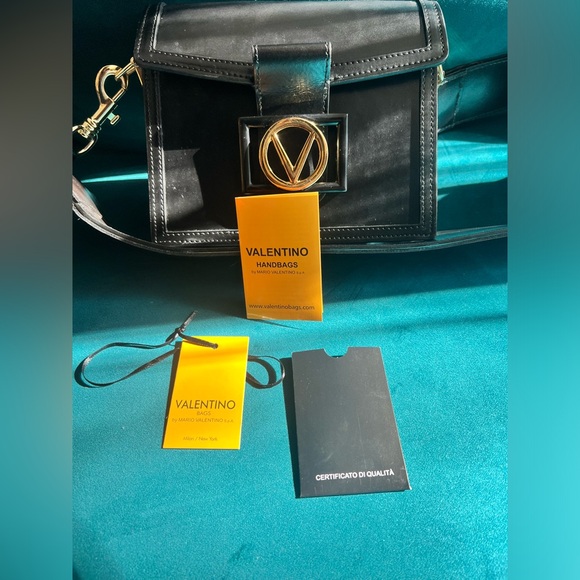 Valentino by Mario Valentino - SCARLETT ROPE LEATHER CROSSBODY IN BLACK - Picture 6 of 14